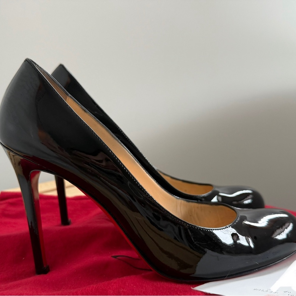 Christian Louboutin Black Patent Leather Simple Pump 100 Sz 40